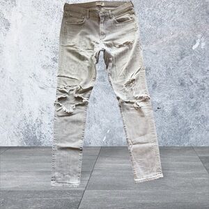 Agolde Men's Skinny Jeans in Light Beige